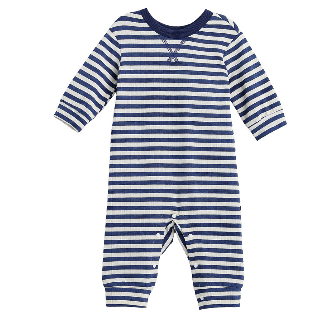 Beckett & Bear Benjamin Romper / Blue Stripe