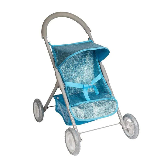 Adora Blue Glam Glittery Baby Doll Stroller with Light-Up Wheels