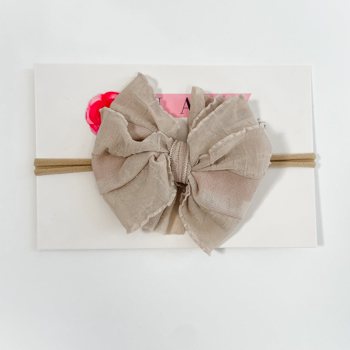 Skinny Mini Ruffle Headband - Champagne