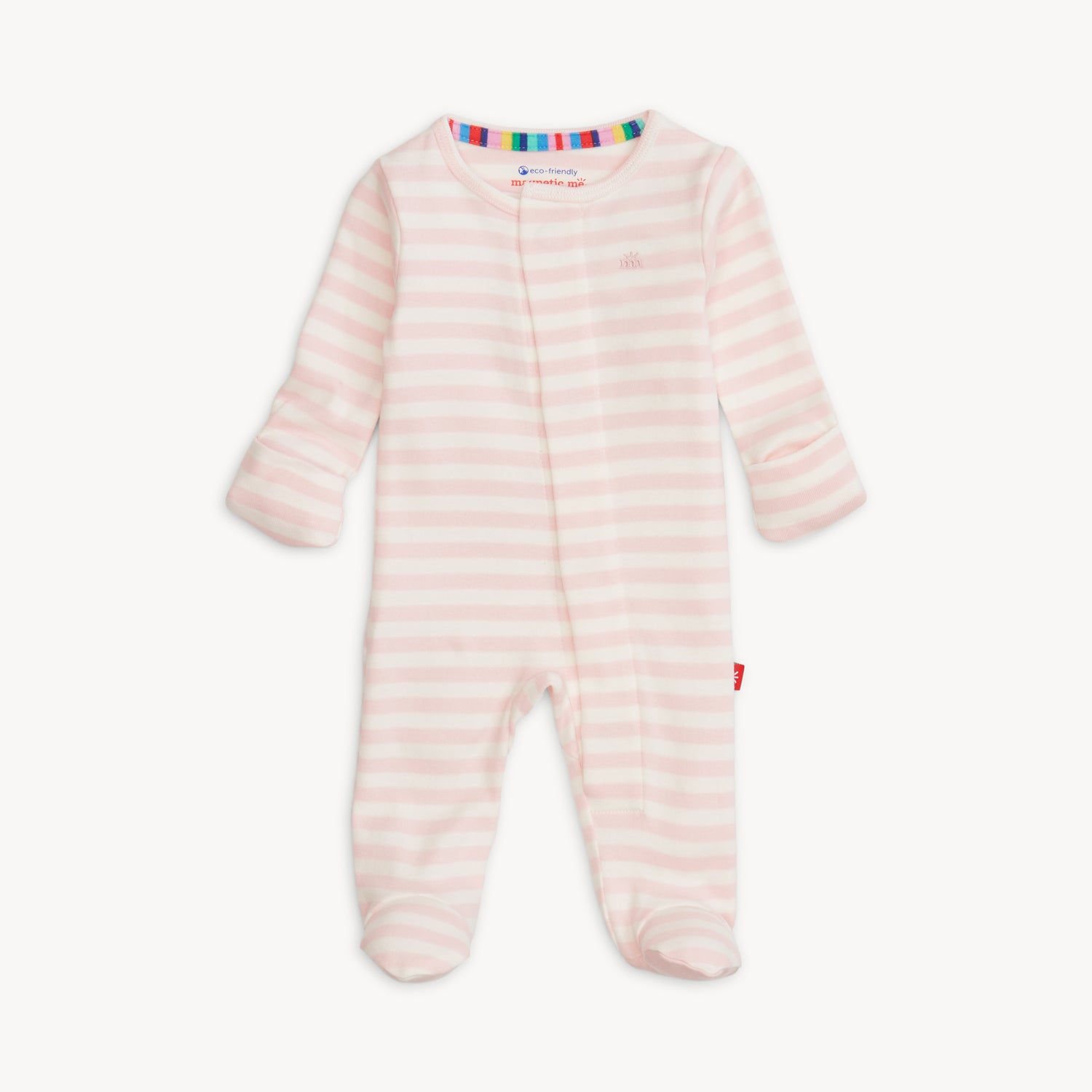 Magnetic Me Magnetic Organic Cotton Footie / Pink Stripe