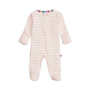 Magnetic Me Magnetic Organic Cotton Footie / Pink Stripe