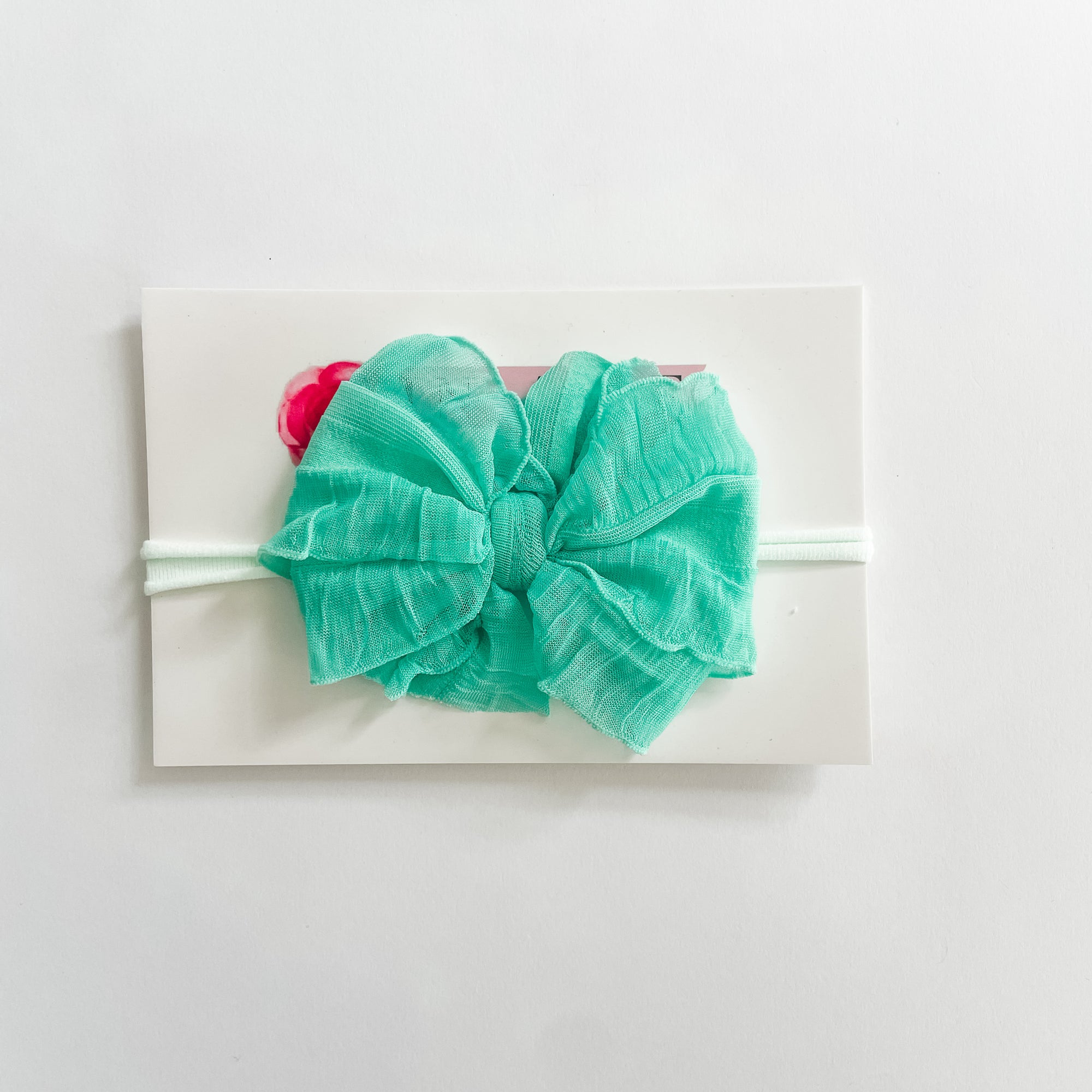 Skinny Mini Ruffle Headband - Cool Mint