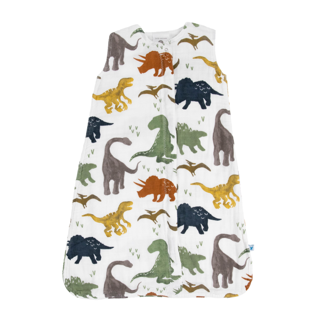 Little Unicorn Cotton Muslin 1.1 TOG Sleep Bag / Dino Friends
