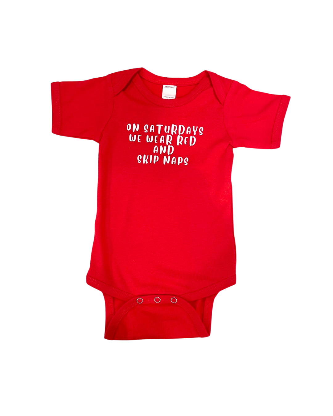 On Saturdays Red Onesie