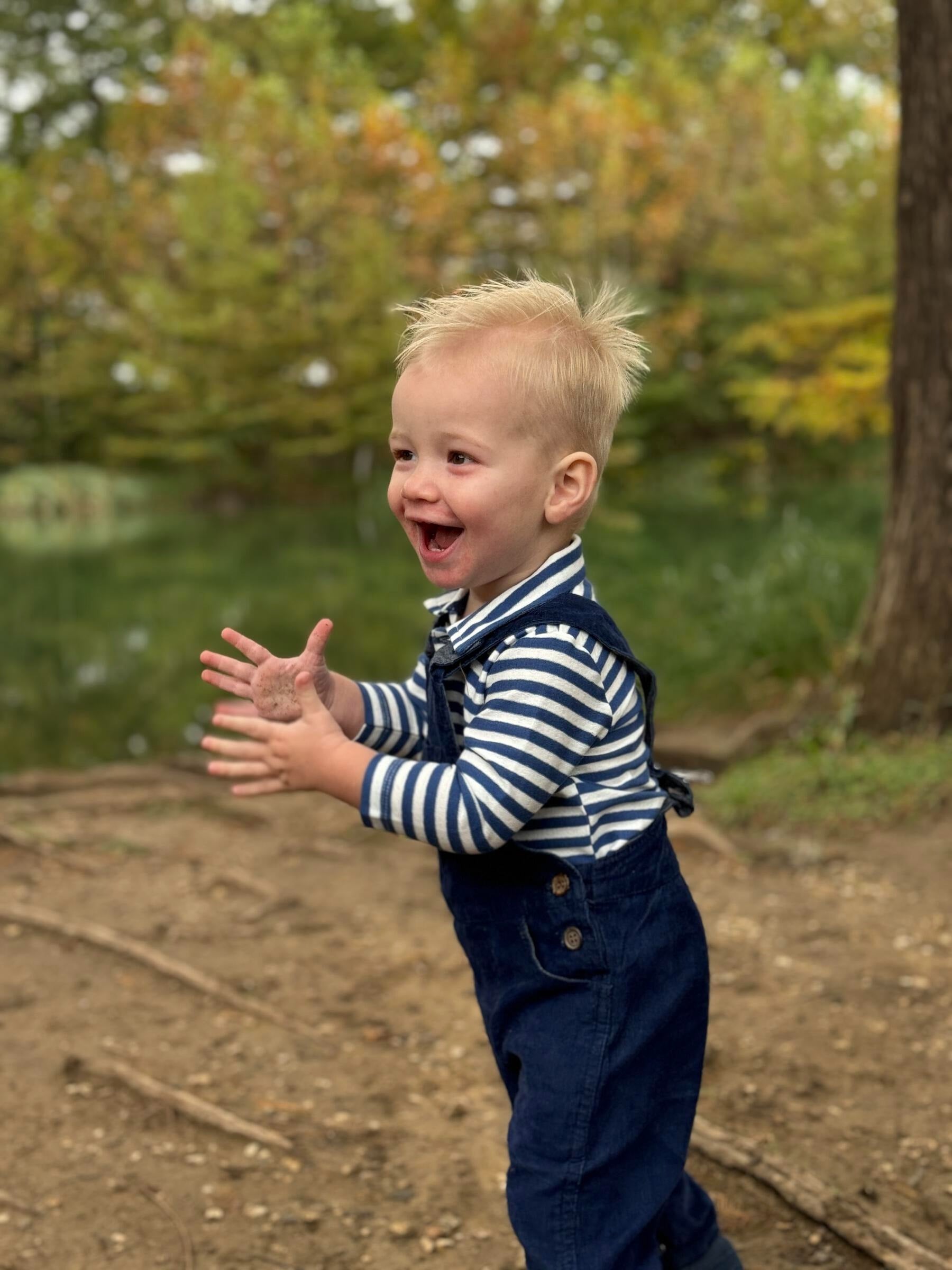 Me & Henry Seymour Polo Onesie / Navy & White Stripe