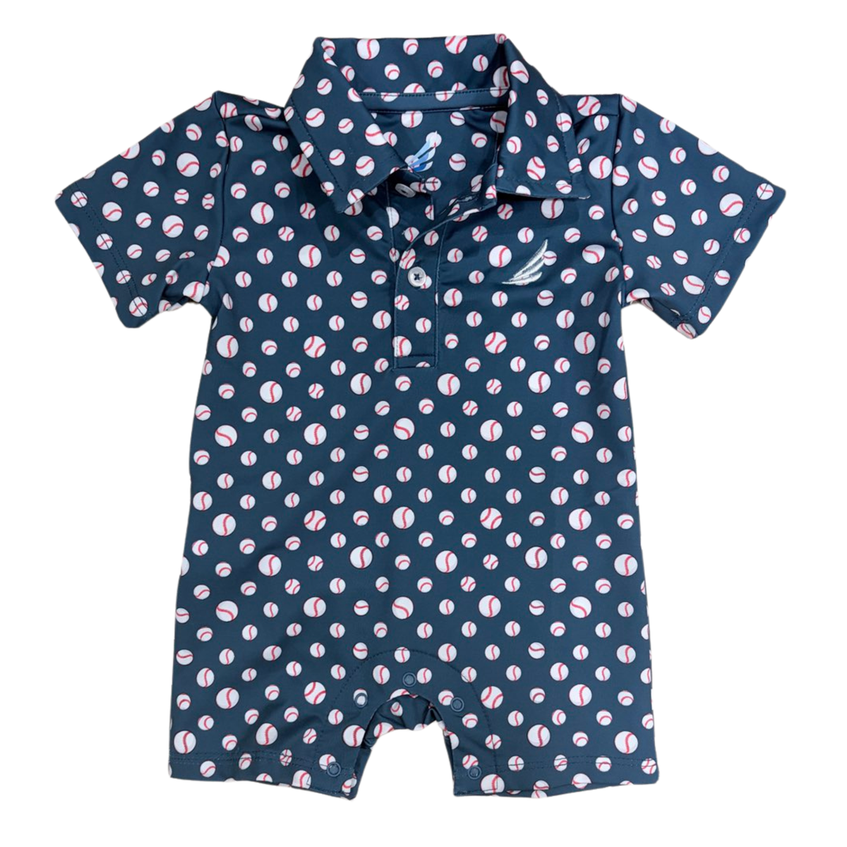 Coolybri Banks Performance Romper / Navy Baseball