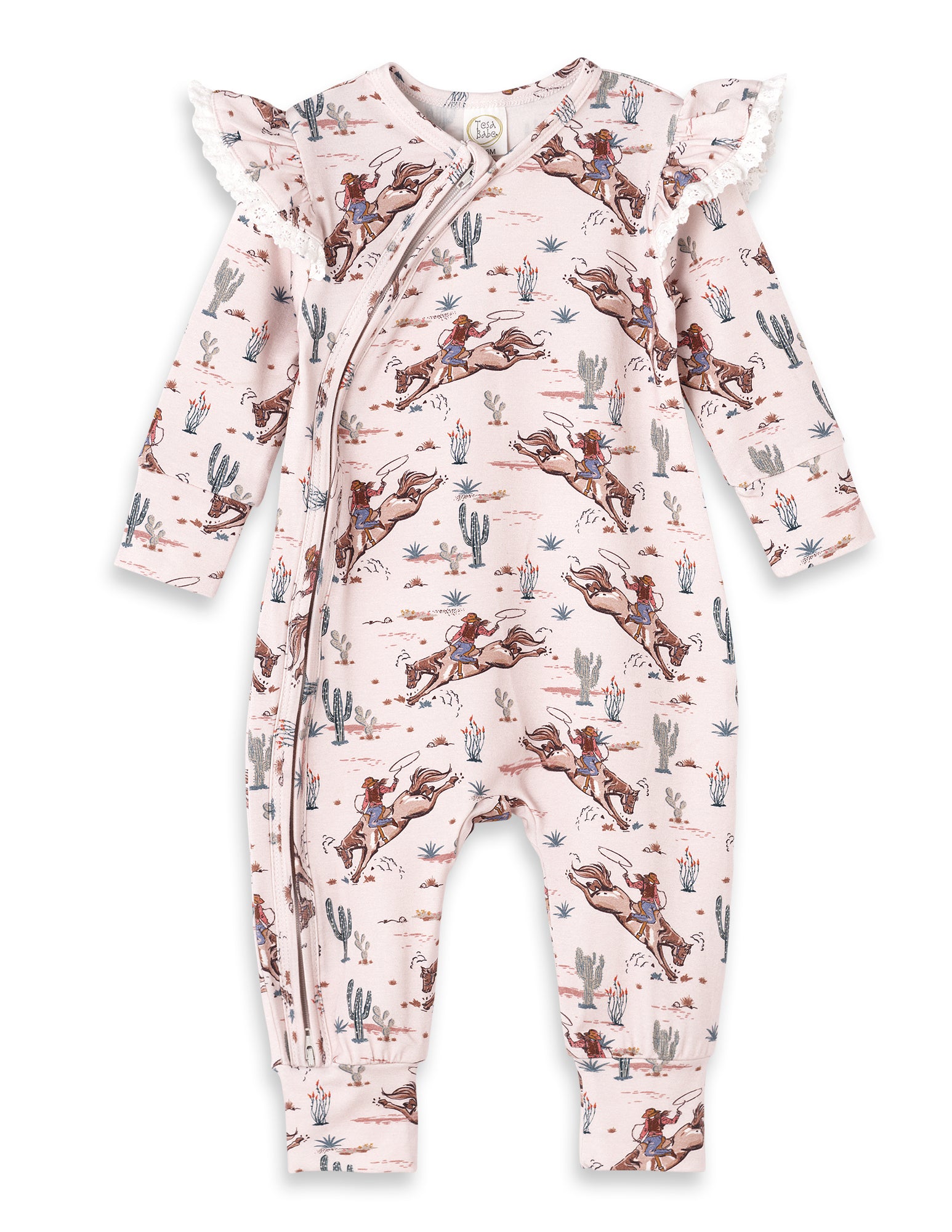 Prairie Princess Zipper Romper with Ruffles