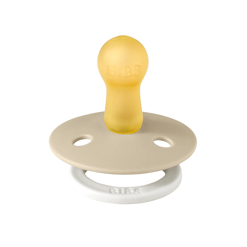 BIBS Round Pacifier 2-Pack / Size 2 (6-18 Months) - Vanilla GLOW