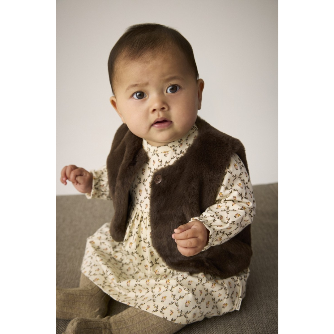 Minymo Chocolate Chip Fur Vest