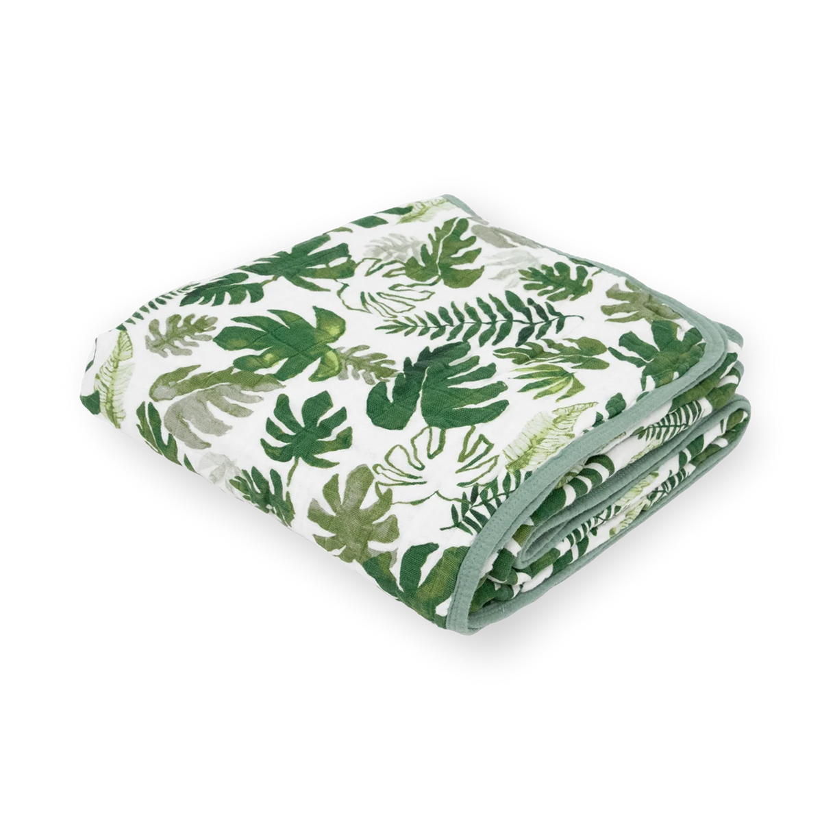Little Unicorn Cotton Muslin Original Quilt (47"x47") / Tropical Leaf