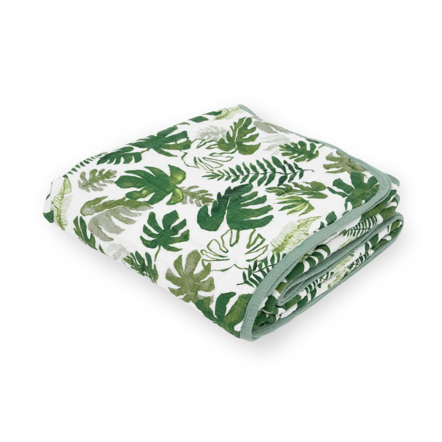 Little Unicorn Cotton Muslin Original Quilt (47"x47") / Tropical Leaf