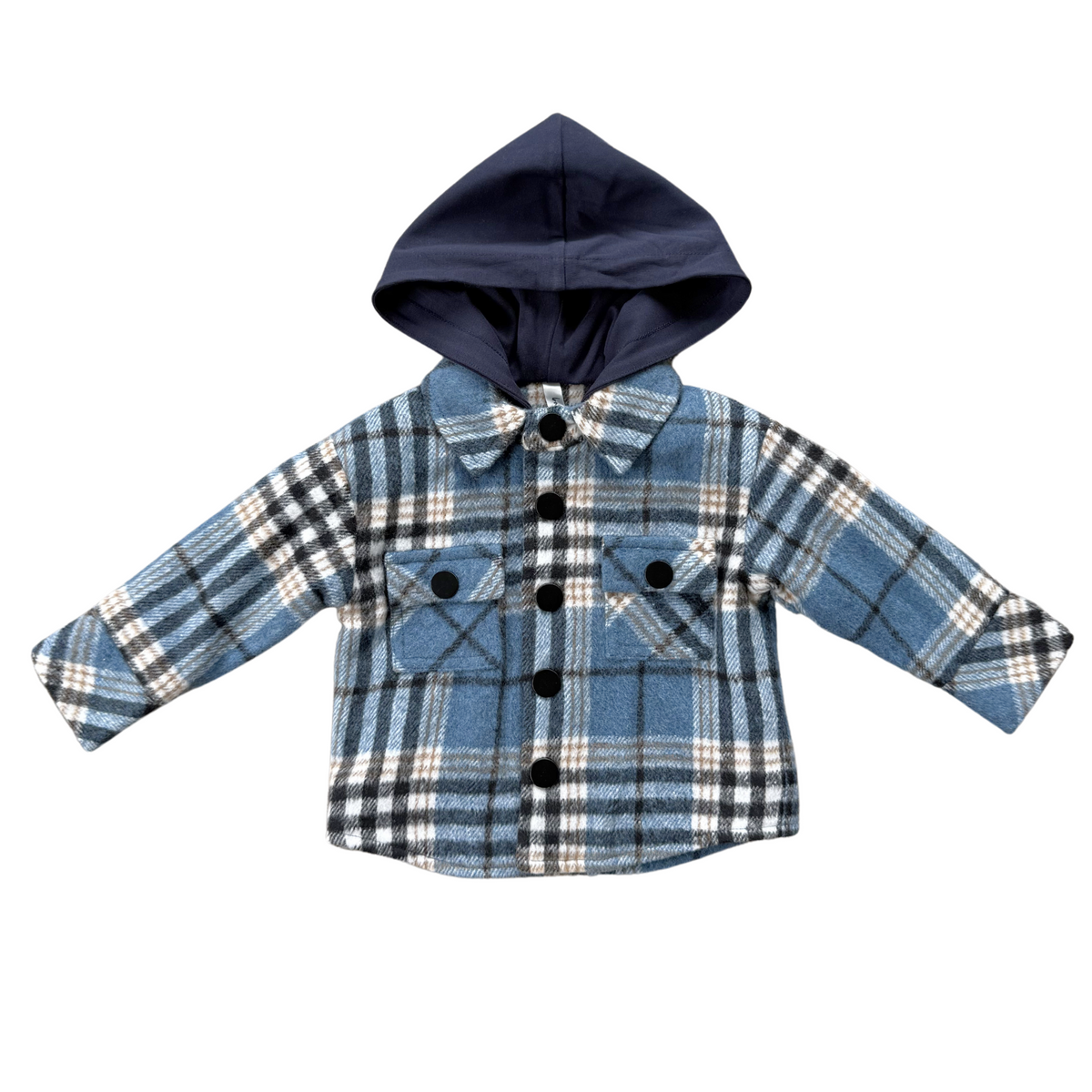 Babysprouts Blue Plaid Hooded Shacket