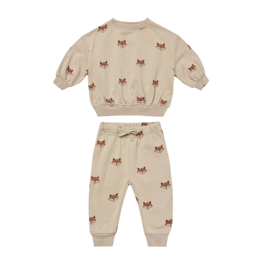 Quincy Mae Foxes Relaxed Fleece Sweatpant Set
