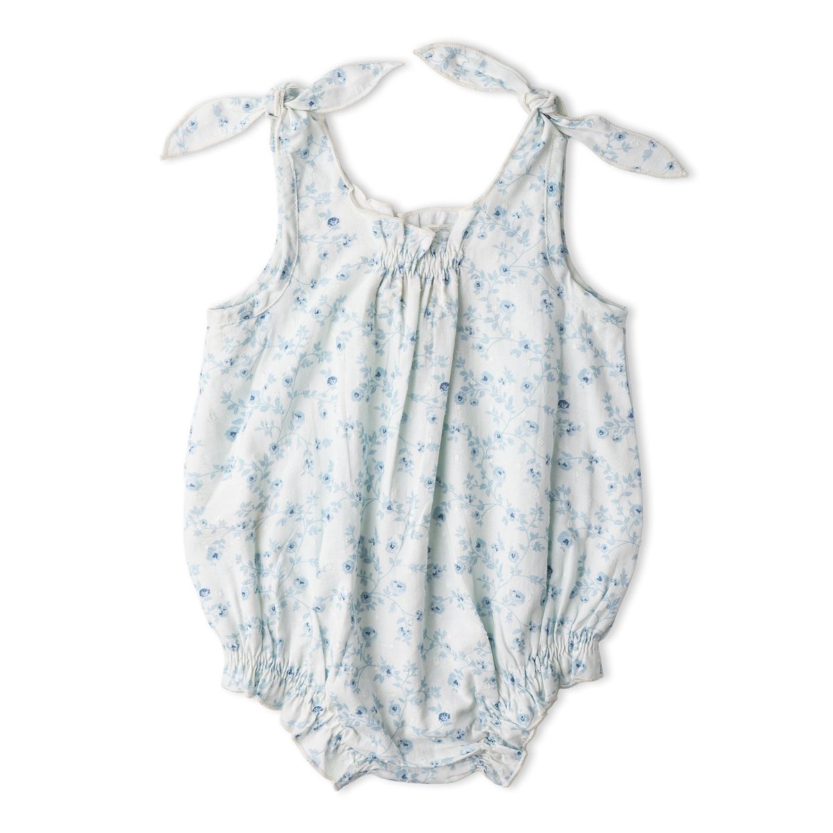 Organic Tie-Shoulder Bubble Romper / Ivy Floral