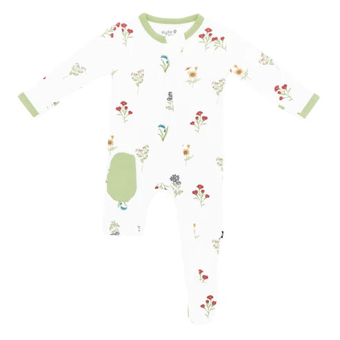Kyte Baby Zippered Footie / Wildflower