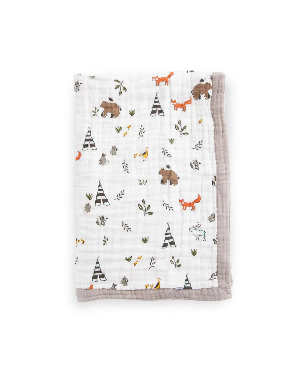 Little Unicorn Cotton Muslin Baby Quilt (30"x40") / Forest Friends