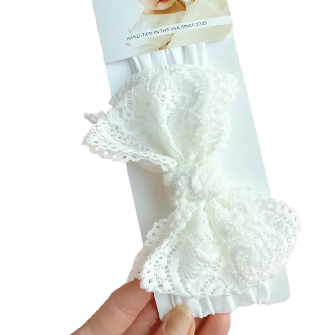 Baby Bling Lace FAB Headband / White