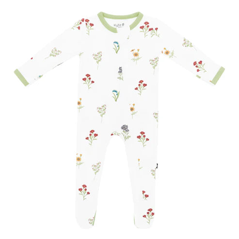 Kyte Baby Zippered Footie / Wildflower