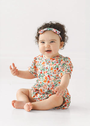 Mabel + Honey Florantine Romper / Orange