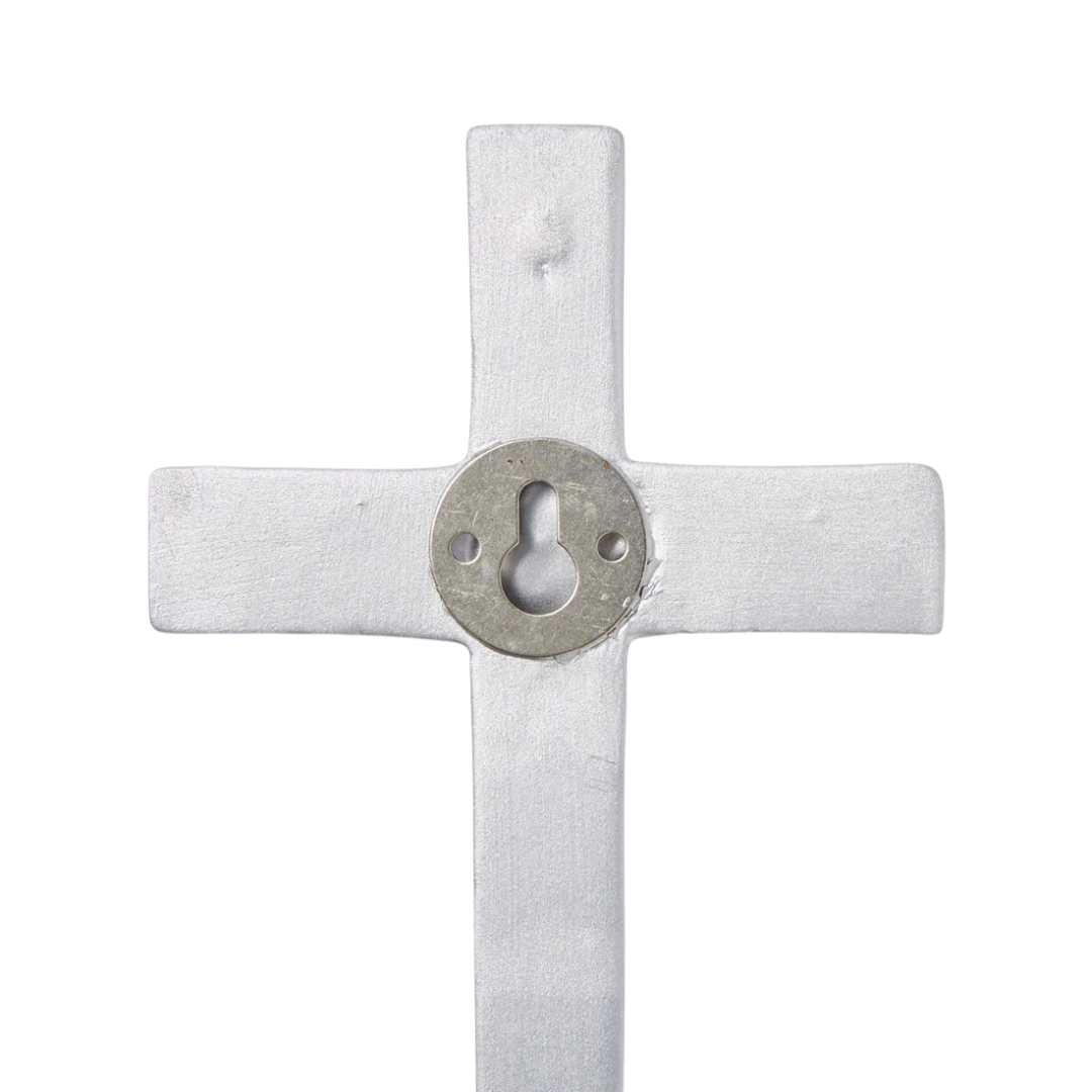 Elegant Baby Ceramic Silver Cross