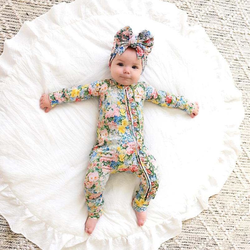 Joanna Ruffle Zip Bamboo Romper