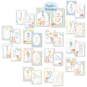 Itzy Ritzy Moments Double-Sided Milestone Cards / Woodland