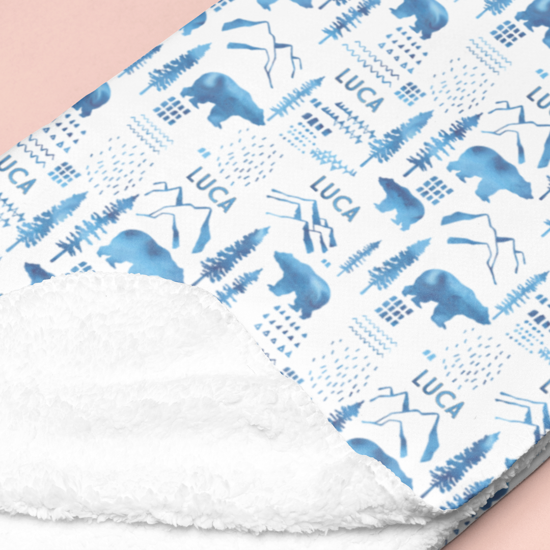 Sherpa-Lined Personalized Blanket | Woodland