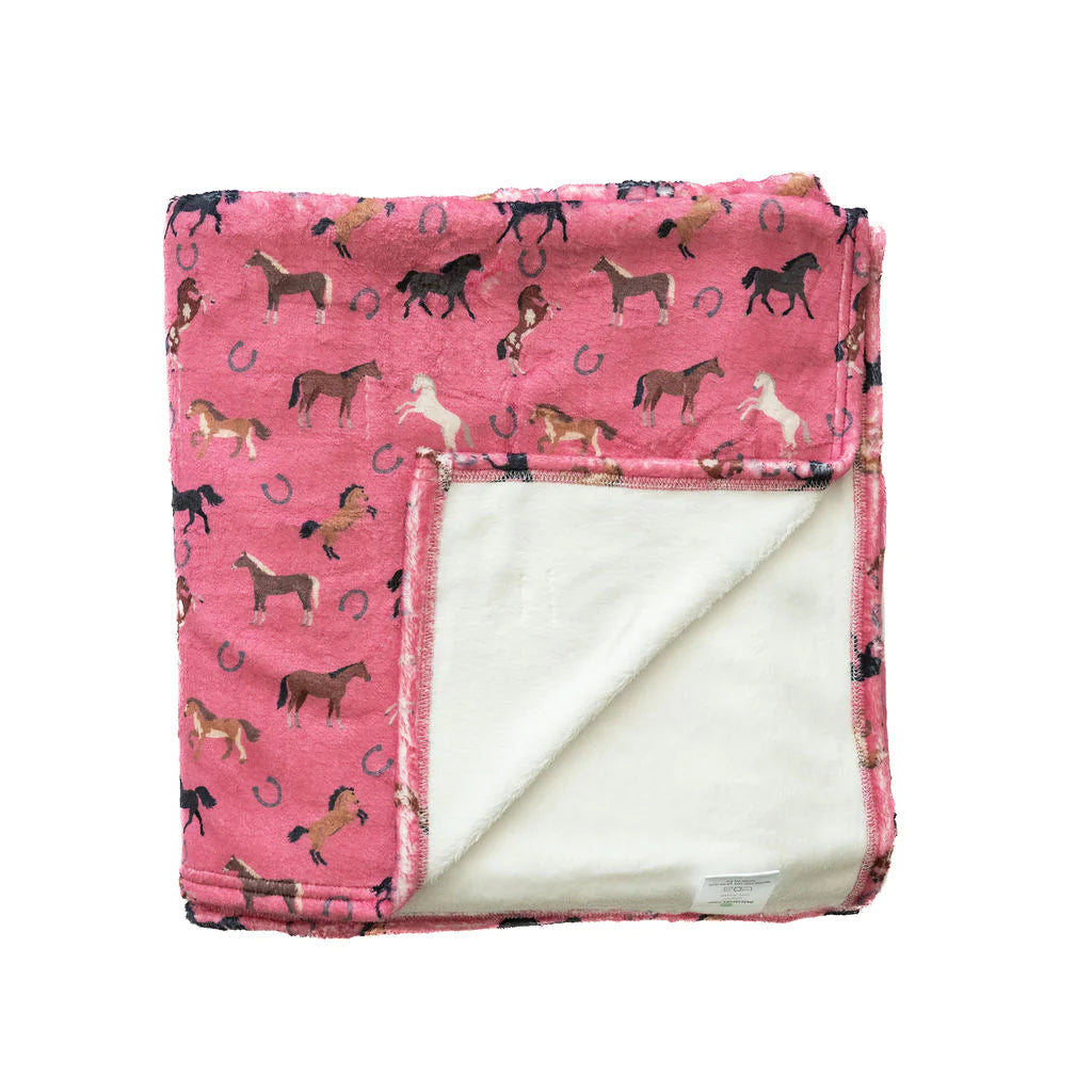 Western Pink Plush Blanket (60"x60")