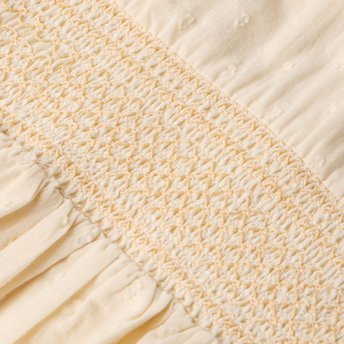 Organic Smocked Collar Dress / Butter Yellow