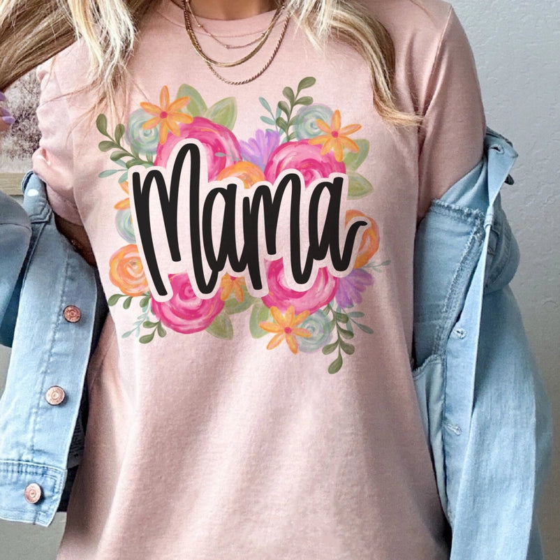 Floral Mama Graphic Tee / Peach