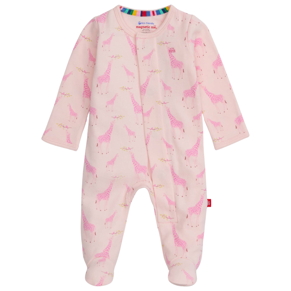 Magnetic Me Magnetic Organic Cotton Footie / Pink Jolie Giraffe