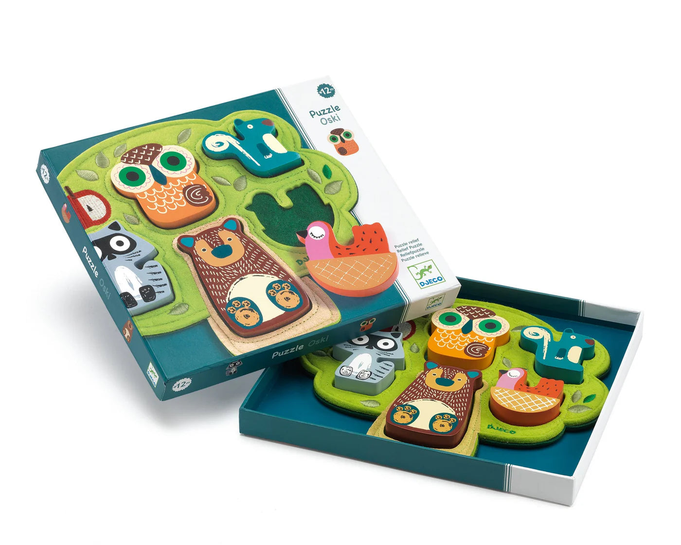 Djeco Wooden/Felt Puzzle - Oski Forest Friends