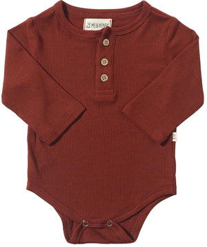 Me & Henry Aynor Ribbed Onesie / Rust (FW24)