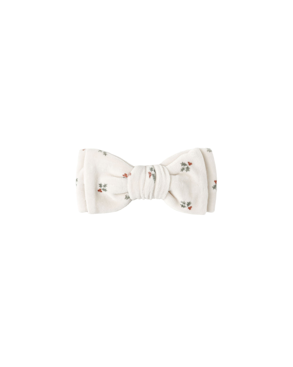Quincy Mae Velour Bow Headband / Holly Berry