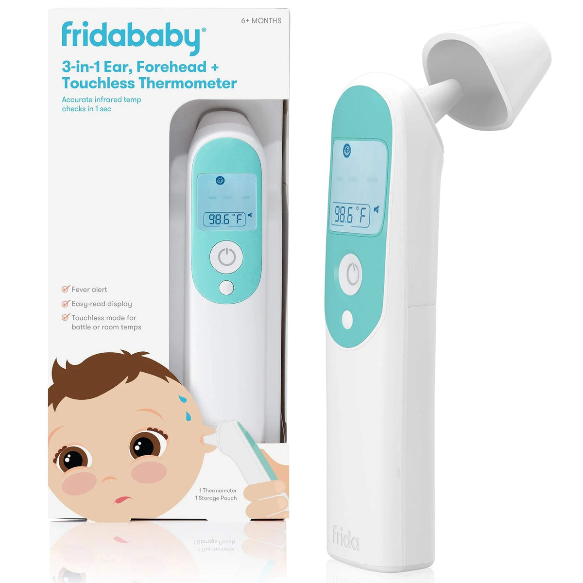 fridababy 3-in-1 Ear, Forehead + Touchless Infrared Thermometer