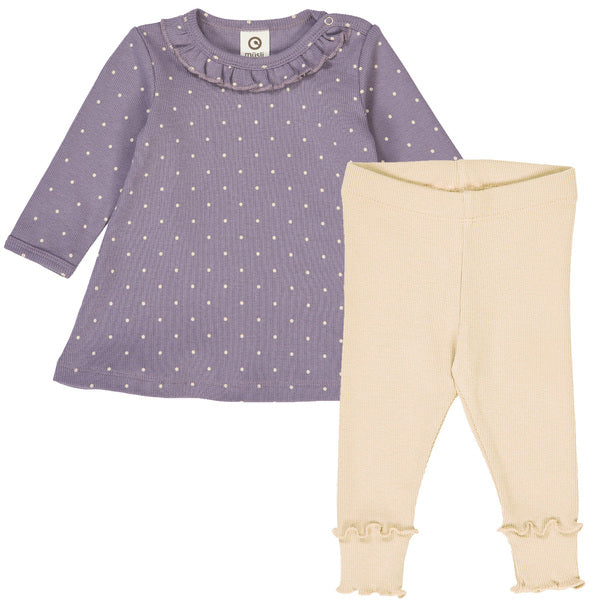 Muesli Dot Baby Set / Lilac & Oak