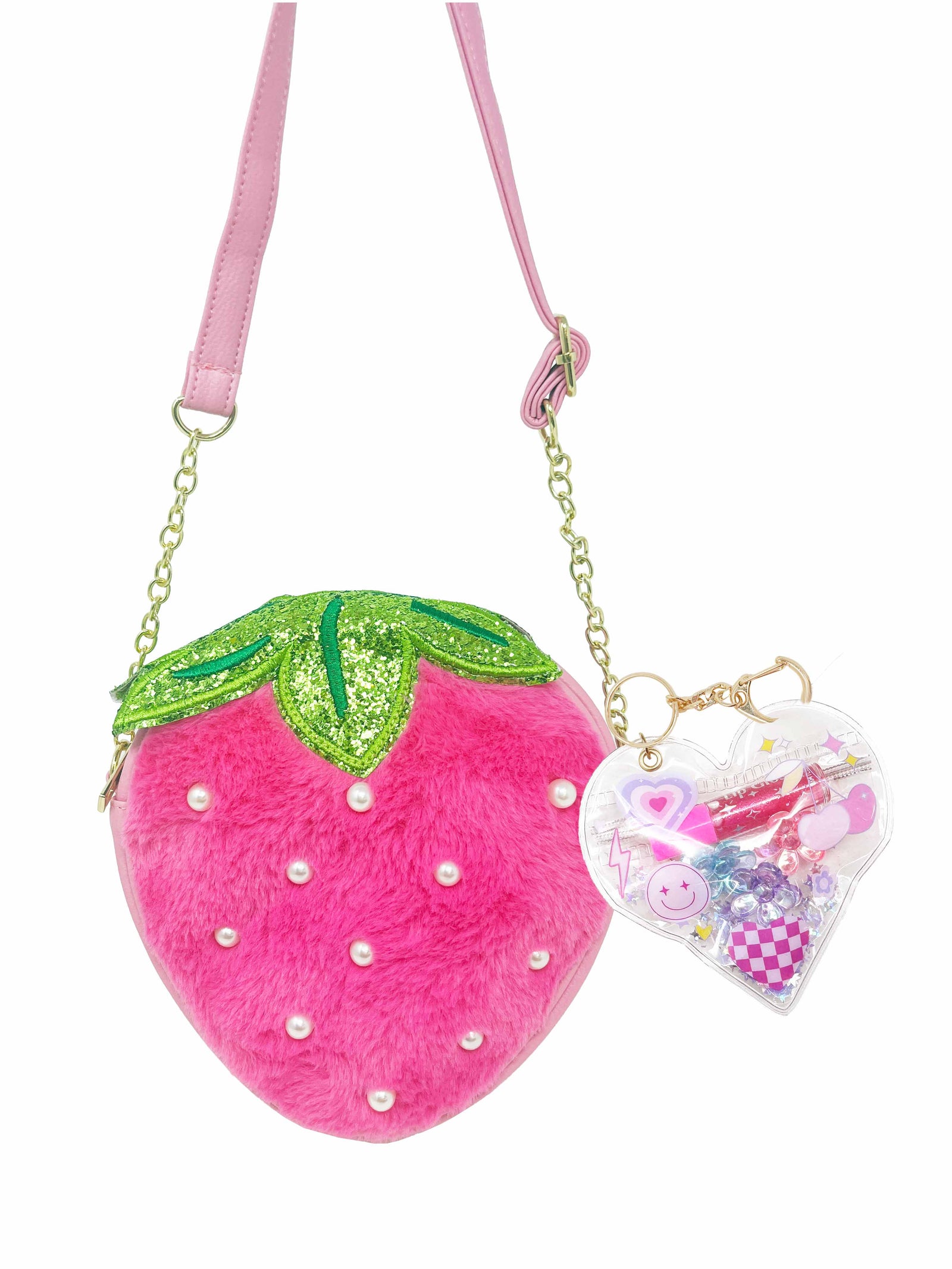 Strawberry Sweetheart Crossbody Bag & Makeup Set
