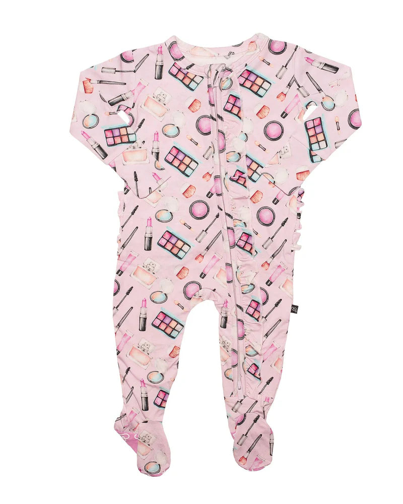 Lev Baby Ruffled Zippered Footie / Aurora