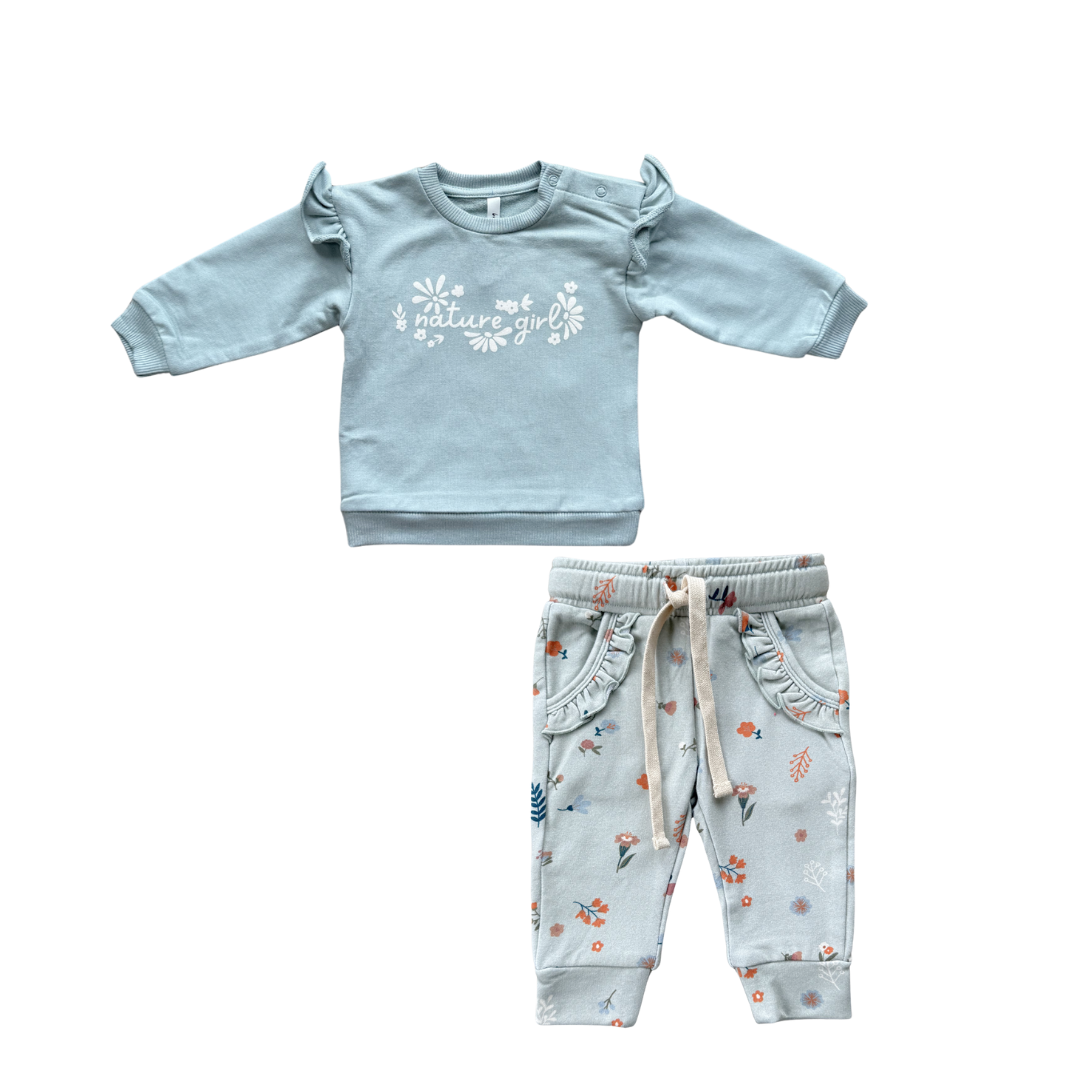 Babysprouts Nature Girl + Botanical Joggers Set