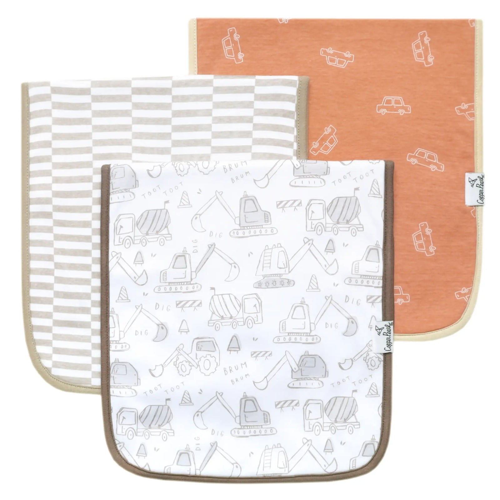 Copper Pearl Premium Burp Cloth Set / Gage