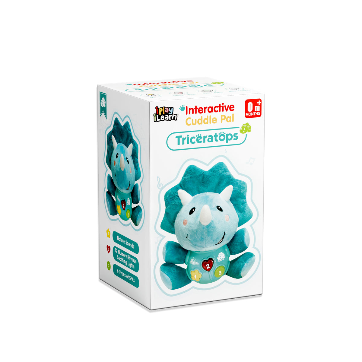 Interactive Cuddle Pal Toy - Triceratops