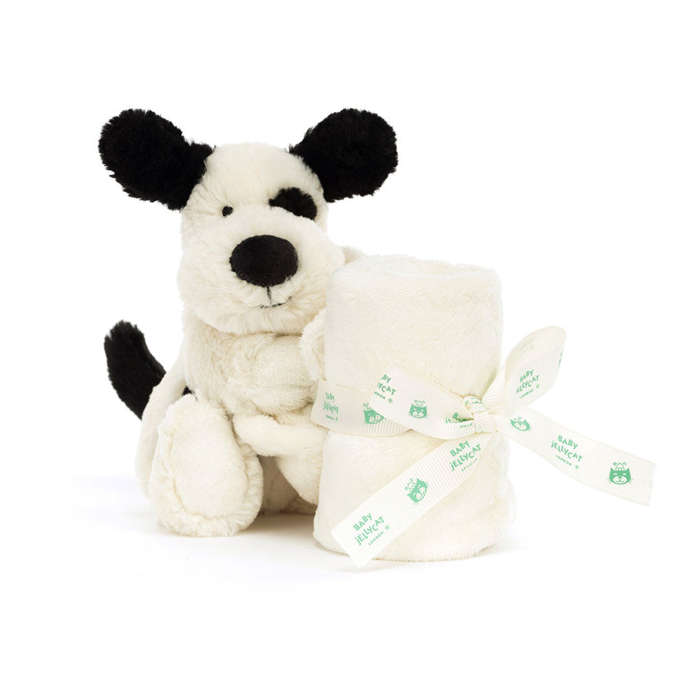 Jellycat Bashful Black & Cream Puppy Soother Lovey