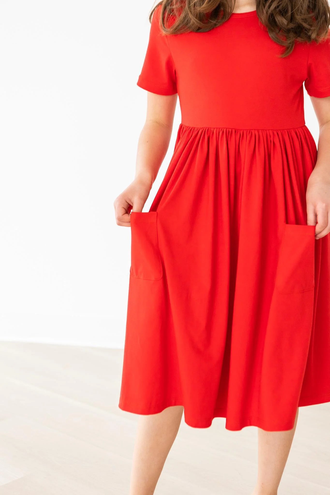 Red Pocket Twirl Dress