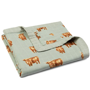 Milkbarn Big Lovey Three-Layer Muslin Blanket / Highland Cow