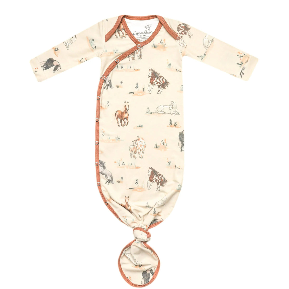 Copper Pearl Newborn Knotted Gown - Montana