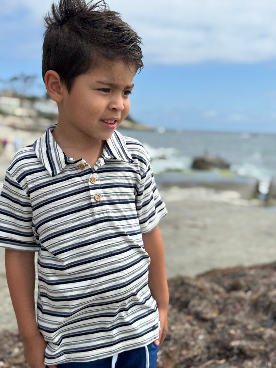 Me & Henry Polo / Navy Multi Stripe