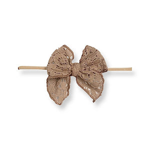 Lace Bow Headband - Latte