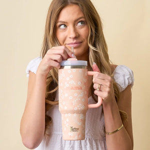 The Darling Effect Tumbler / Peach Floral "mama"