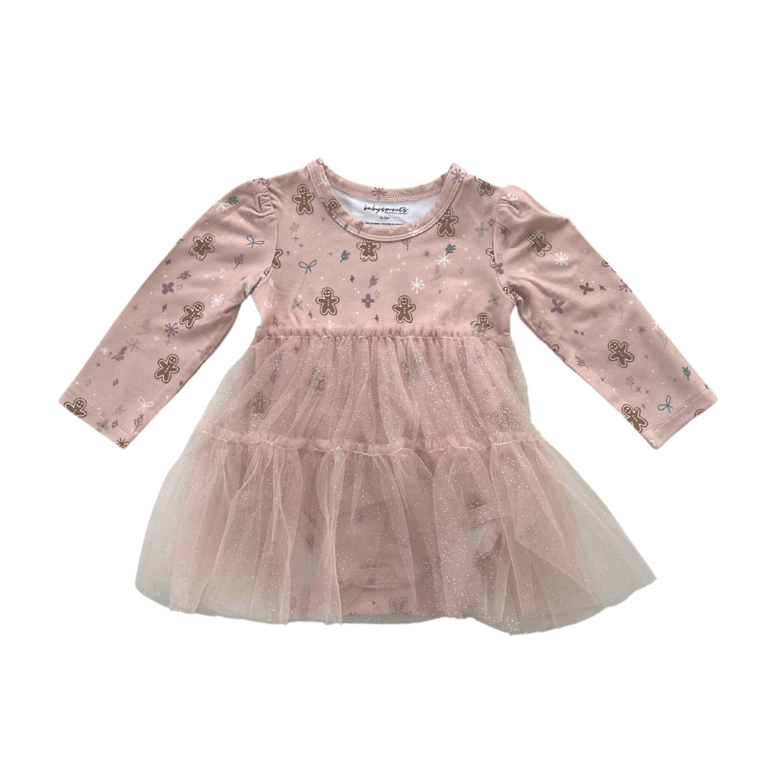 Babysprouts Tulle Bodysuit Dress / Gingerbread