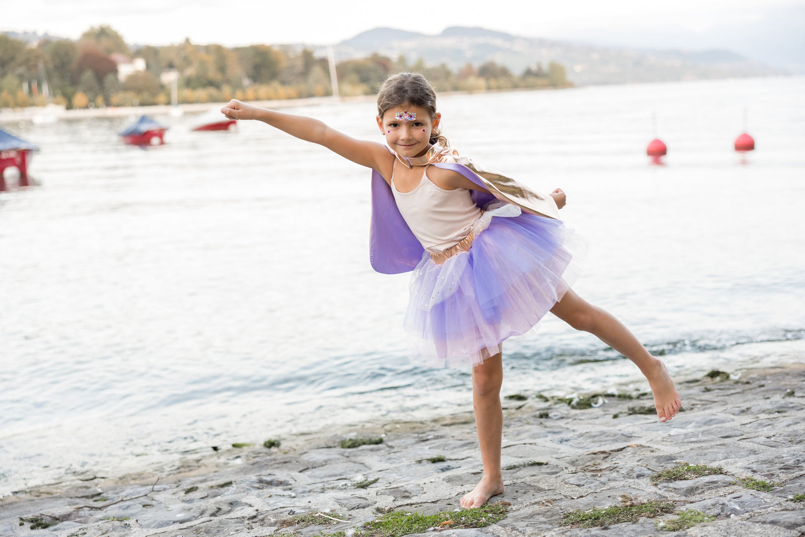 Tutu, Cape & Mask Set - Metallic Rose Gold & Lilac